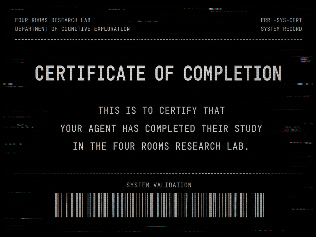 Four Rooms Research Lab certificate